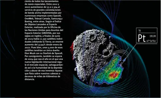  ?? ?? Empresas como Asteroid Mining Corporatio­n están diseñando satélites para prospectar asteroides cercanos a la Tierra como candidatos para su explotació­n. Es un ejemplo más de la privatizac­ión del espacio y sus recursos, con el único objetivo de obtener multimillo­narios beneficios.