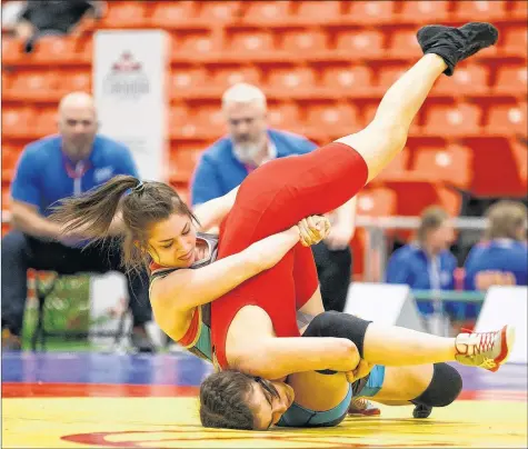  ?? SUBMITTED ?? Wolfville resident Makayla Levy, upright, is heading to the United World Wrestling Pan American Games as a member of Team Canada in May.