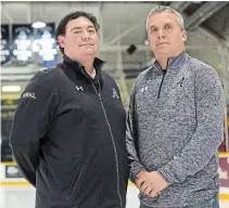  ?? JULIE JOCSAK
TORSTAR FILE PHOTO ?? St. Catharines Athletics general manager Jeff Chcoski, left, shown with head coach Steve Toll, is petitionin­g the Canadian Lacrosse Associatio­n to let players born in 1999 compete for the Minto Cup in 2021.