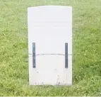  ?? COURANT FILE PHOTOS ?? A repaired 19th century headstone stands in a Terryville cemetery.