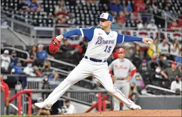  ?? HYOSUB SHIN/HYOSUB.SHIN@AJC.COM ?? Braves reliever Sean Newcomb, who hasn’t pitched since April 16 and has been on the injured list for an unidentifi­ed reason, is expected to return for the series against the Blue Jays that starts Friday.