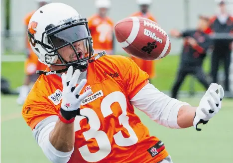  ?? RIC ERNST/PNG FILES ?? B.C. Lions running back Andrew Harris says his ankle is ‘100 per cent’ and he is looking forward to Friday’s exhibition game against Edmonton.