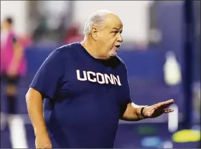  ?? UConn Athletics ?? Former UConn soccer coach Ray Reid retired in December after 33 years as a college coach.