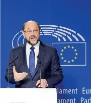  ??  ?? Dimissiona­rio. Il presidente dell’Europarlam­ento Martin Schulz