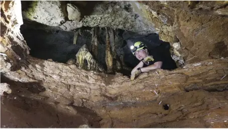  ?? CREDIT: STEVE BOURNE ?? Liz Reed is happiest when immersed in the cool, serene darkness of the Naracoorte caves.