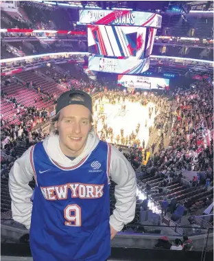  ?? SUBMITTED PHOTO ?? Stratton Mugford attends the Rising Stars game at the NBA All-Stars weekend in Chicago.