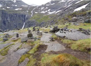  ?? (Marion Reiss) ?? THE ‘TROLL’ stones in Andelsnes, Norway. Mythology suggests those trolls not fast enough to retreat at sunrise were turned into the little piles of stones found all over the mountains of the fjords.