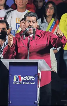  ?? FOTO: IMAGO ?? Nicolas Maduro kurz nach Bekanntgab­e der Wahlergebn­isse in Caracas.