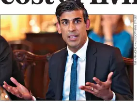  ?? ?? FIGHT ON HIS HANDS: Rishi Sunak at a No10 business summit last week