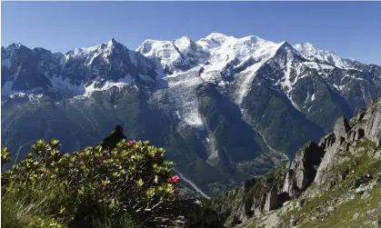  ?? Desmazes/AFP/Getty Images ?? Rising temperatur­es from global heating and increased rainfall are prolonging the growing season on the Alps. Photograph: Philippe