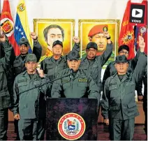  ?? STRINGER / VÍA REUTERS / VÍA ?? Caracas. La Fuerza Armada de Venezuela se declaró “en alerta”.