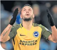  ??  ?? Brighton’s Florin Andone