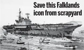  ??  ?? Welcome home: HMS Hermes steaming into Portsmouth in 1982