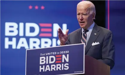  ?? Photograph: Patrick Semansky/AP ?? Joe Biden, the Democratic US presidenti­al candidate and former vice-president.
