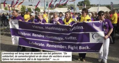  ?? Foto JCR ?? Levensloop wil terug naar de essentie van het gebeuren. “De solidarite­it, de samenhorig­heid en de steun die vechters ervaren tijdens het evenement, dát is de toppriorit­eit.”