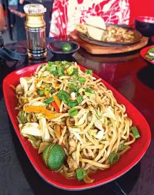  ??  ?? THEIR savory Pancit Canton is also a must-try