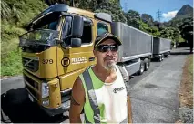  ?? PHOTO: ANDY JACKSON/STUFF ?? Regal Haulage NZ Ltd truck driver Doug Bell supported residents concerns on the state of New Plymouht’s Breakwater Rd.