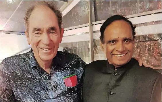  ?? | Picture supplied ?? RETIRED Constituti­onal Court Judge Albie Sachs poses with Ebrahim Ebrahim, right. Ebrahim died on Monday. His life was the living embodiment of the values that shaped the ANC, says the writer.