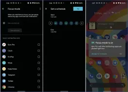  ??  ?? Focus Mode ‘pauses’ apps by closing them in the background, greying out the icon and hiding their notificati­ons.