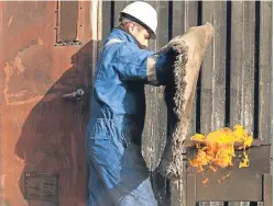  ??  ?? Firefighti­ng training at Petrofac’s Montrose centre.