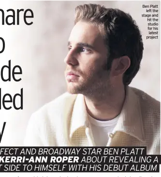  ??  ?? Ben Platt left the stage and hit the studio for his latest project