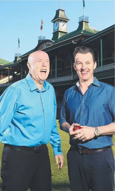 ??  ?? ON-AIR DUO: Kerry O’Keeffe and Brett Lee at the SCG.