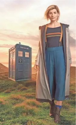  ?? STEVE SCHOFELD/BBC ?? New “Doctor Who” Jodie Whittaker lands the TARDIS in San Diego this week to make her Comic-Con debut.