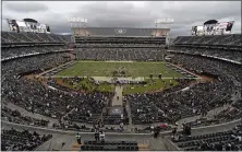  ?? STAFF FILE PHOTO ?? Fans begin to arrive to watch the Raiders take on the Chiefs in a game at the Coliseum in Oakland in October 2017.