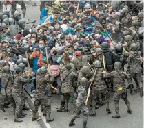  ??  ?? Es el segundo enfrentami­ento en menos de 24 horas que se registra en Guatemala
