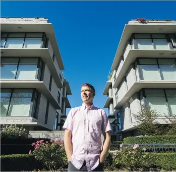  ?? ARLEN REDEKOP ?? Jens von Bergmann, a Vancouver-based data analyst, says, “There are big questions in Vancouver in the real estate market and, it’s very clear, wealth plays an important role.”