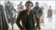  ?? JONATHAN OLLEY — LUCASFILM VIA AP ?? In this image released by Lucasfilm, Alden Ehrenreich appears in a scene from “Solo: A Star Wars Story.” 11:20 IMAX Deadpool 2 (R): Fri.Sun. 10 a.m., 1, 4, 7, 10; Mon. 10 a.m., 1, 4, 10; Tue.-Wed. 10 a.m., 1, 4, 7, 10; Thu. 10 a.m., 1, 4 Porco Rosso —...