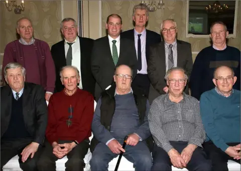  ??  ?? Back: Derry Duggan, Jim Corcoran, TD Paul Kehoe, John Joe Doyle, John White and Michael Quirke. Front: Jim Parle, Richard Johnstone, Victor Sills, Noel Hall and John Kirwan.