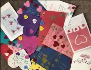  ?? SUBMITTED PHOTO ?? The Optimist Club has received more than 100valenti­nes that will be delivered to Meals On Wheels clients from Norristown to Limerick.