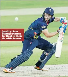  ??  ?? Quality: Sam Billings starred for Kent in their tie with Sussex