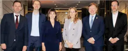  ?? ?? Julia Simpson, President and CEO, WTTC (third from left), Glenn Mandziuk, CEO, Sustainabl­e Hospitalit­y Alliance (second from right) and other dignitarie­s at the launch in Dubai