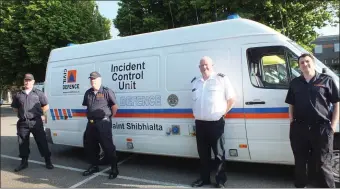  ??  ?? John Finegan, Jeff O’Loughlin, Ger Sheehan and Jason McNeill of the Civil Defence at the launch of the Red Cross fundraiser.