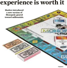  ?? Hasbro ?? Hasbro introduced a new version of Monopoly geared toward millennial­s.