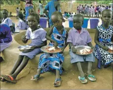  ??  ?? Mary’s Meals makes a difference to more than a million children every day including youngsters in South Sudan.