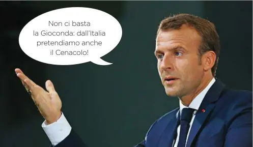  ??  ?? COSA SENTONO LE MIE ORECCHIE? Un video falso di Macron che provoca l’Italia, di questi tempi, avrebbe effetti... incendiari