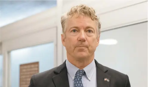  ?? JACQUELYN MARTIN ASSOCIATED PRESS ?? Le républicai­n sénateur républicai­n libertarie­n Rand Paul a fait valoir que ce procès en destitutio­n de Donald Trump est anticonsti­tutionnel puisque le milliardai­re n’est plus en fonction.