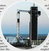  ??  ?? NETFLIX
Das Raumschiff Crew Dragon sitzt auf der Spitze einer Falcon-9-Rakete am Raumflugha­fen des Kennedy Space Center