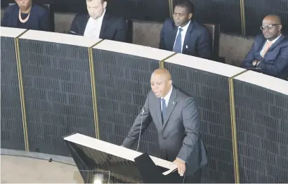  ?? Picture: Nigel Sibanda ?? BIG PLANS. Mayor of Joburg Herman Mashaba delivers the state of the city address yesterday.