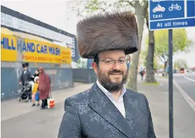  ?? ?? Akiva Brunner, an Orthodox Jew, says he ‘wouldn’t feel safe at all’ being near the pro-Palestinia­n protests. Gideon Falter, below, was threatened with arrest by the Met last weekend