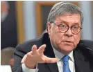  ?? JACK GRUBER/USA TODAY ?? Attorney General William Barr