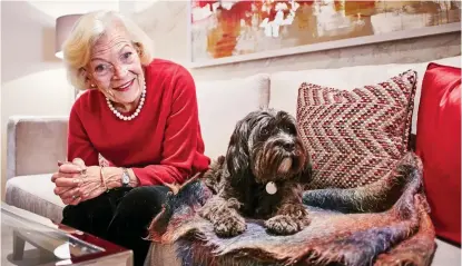  ??  ?? Pet friendly: Caroline Hamilton moved with her dog Lola to Lifecare’s Battersea Place