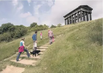  ??  ?? Visitors at Penshaw Monument, Sunderland.