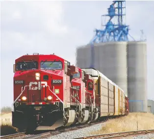  ?? CP RAIL ?? Canada's top grain companies are worried the railroads won't be able to get their shipments to port as swiftly as they want. CN Rail says it's unrealisti­c for grain businesses to flood one corridor with a massive harvest, and shipments can be affected by delays outside their control.