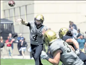  ?? Cliff Grassmick / Staff Photograph­er ?? Colorado QB Sam Noyer moved back to offense after playing some safety last season.