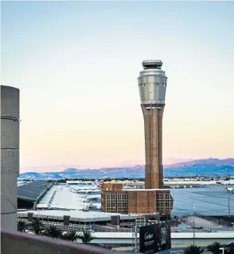  ?? AP FILE ?? COME IN, TOWER ... : The FAA is investigat­ing an incident late Wednesday in the tower at Las Vegas’ McCarron Internatio­nal Airport, above, in which the lone air traffic controller apparently passed out for 40 minutes.