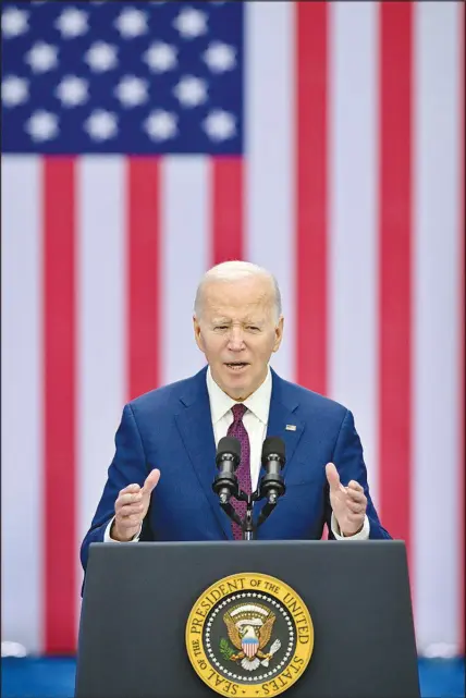  ?? JOSH REYNOLDS / ASSOCIATED PRESS ?? President Joe Biden has finally won a monthslong battle to secure additional military aid for Ukraine in its war with Russia. The $61 billion aid package approved by Congress this week will help triage Ukrainian forces, but Kyiv will need much more for a fight that could last years, military experts say.